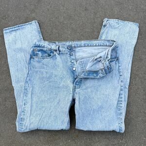 Vintage 80s Levi's 501 Button Fly Acid Wash Straight Leg Dad Jeans 38x34